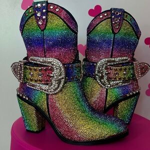 Dolls Kill Sheriff Shine Pride Rainbow Boots